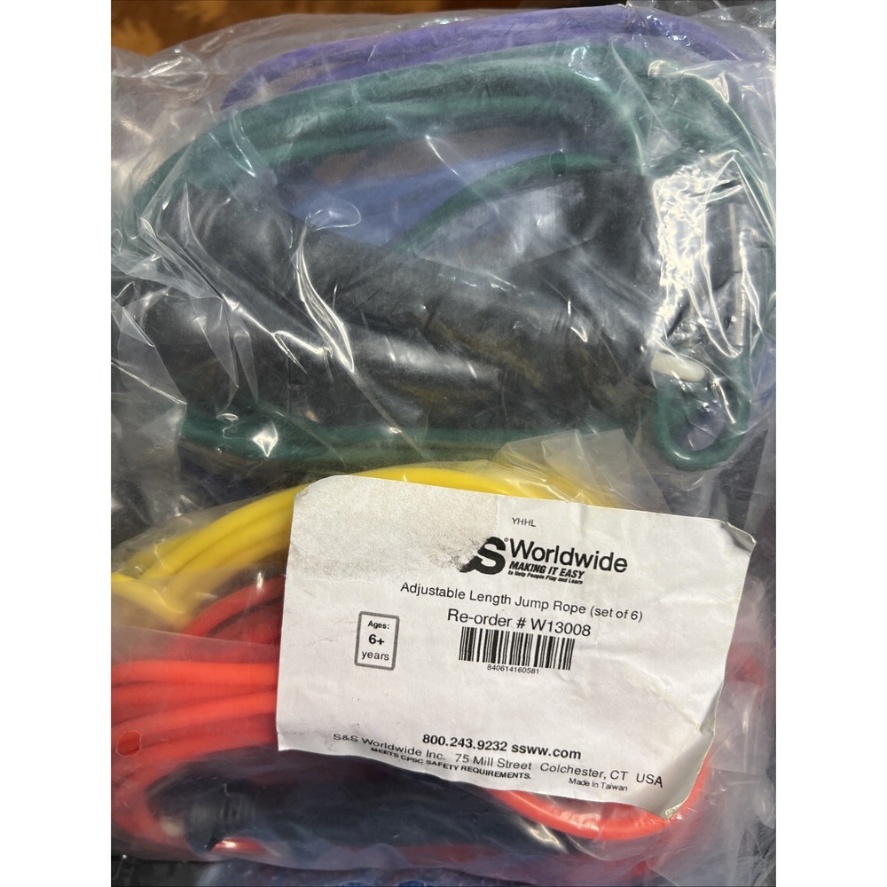 Colorful 6-Pack Adjustable Jump Ropes for Kids - Outdoor Fitness & Party Favor